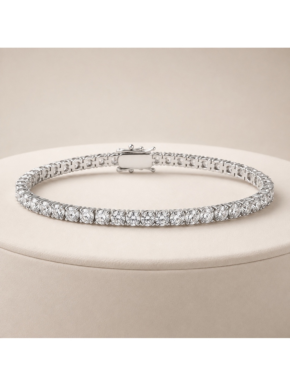 Sable & Red Round-Cut Crystal Classic Tennis Bracelet
